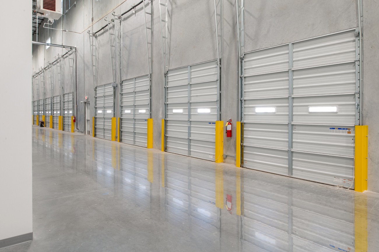 A view from inside the loading dock at a Crozier warehouse, where our shuttles can easily and pick up and drop off art of all sizes